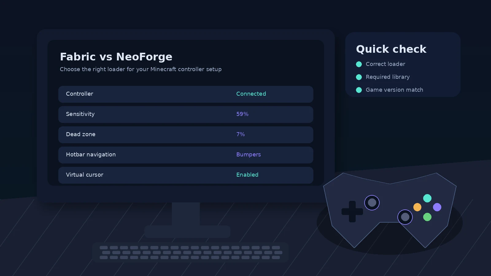 Fabric vs NeoForge settings and controller guide